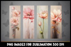 4 Flowers Bookmarks Sublimation I Spring Bookmarks Product Image 1