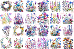 Dreamy Wildflowers Clipart, 59 Png Bundle Product Image 3