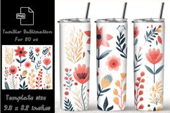 Flowers 20 oz skinny tumbler wrap sublimation Product Image 1