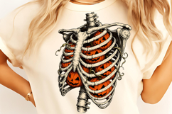Ribcage Pumpkins PNG, Halloween Skeleton Ribcage PNG, Boo Product Image 11