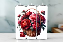 Peony Florals in Basket Spring Tumbler Wrap Product Image 1