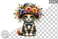 Floral Crown Cat Sublimation Clipart Bundle Product Image 9