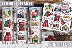 Sublimation Tumbler WRAP Christmas Design Quote Watercolor Product Image 1