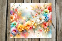 Watercolor Flowers | 8 gentle tumbler Sublimation designs Product Image 5