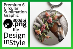 Charming Circle PNG Keychain Artwork , Horse Product Image 1