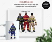 Firefighters Clipart Set Create Custom Heroic Designs Product Image 5
