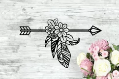 Arrow SVG Boho | Floral Arrow SVG | Tribal SVG with Feathers Product Image 7