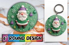 Sublimation 3D Santa Claus Round Design Holiday Theme Product Image 1