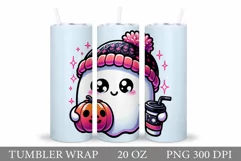 Cute Ghost Tumbler Sublimation. Ghost Halloween Tumbler Product Image 1