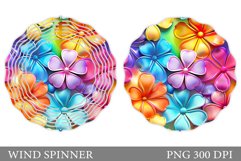 Floral Wind Spinner Sublimation. Flowers Wind Spinner Design Product Image 1