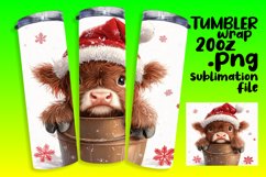 Cute Cow Christmas Tumbler Design - 20oz Winter Wrap Product Image 1