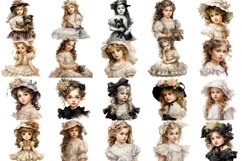Victorian Little Girl Watercolor Sublimation clipart Product Image 3