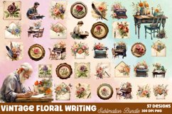 Vintage Floral Writing Clipart Bundle Product Image 1