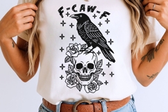 F-Caw-F Svg, Floral Skull Svg, Funny Halloween Crow Svg. Product Image 7