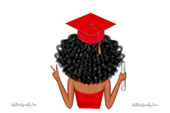Senior Black Woman Graduation PNG Product Image 8
