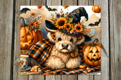 Halloween cow | 4 Skinny tumbler sublimation designs Product Image 4