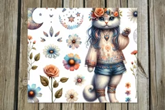 Hippie animals | 4 Skinny Tumbler sublimation designs PL2 Product Image 4