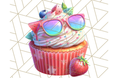 Bright Summer Cupcake PNG Clipart, Colorful Cupcakes Product Image 4