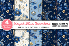 Royal Blue Seamless Digital Paper JPG Product Image 1