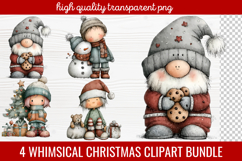 4 Whimsical Christmas Clipart | Cute Festive Holiday PNG Product Image 1