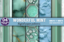 Wonderful Mint Digital Background Paper PNG Product Image 1