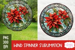 Stained glass Poinsettia wind spinner Christmas PNG Bundle Product Image 9