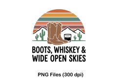 Boots Whiskey Wide Open Skies Svg, Western Cowgirl Svg Png Product Image 9