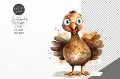 Thanksgiving clipart, Brown turkey clipart, Autumn clipart, Product Image 1