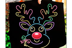 Neon Reindeer Coquette Christmas PNG Product Image 1