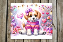 Valentine animals | 8 cute bear &amp; puppy Skinny tumbler Product Image 8
