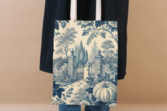 Navy Blue Pumpkin Patch Toile Paper, Seamless Watercolor Product Image 8
