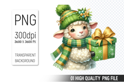 Watercolor Christmas Animals Clipart PNG Bundle, 25 Designs Product Image 5