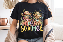 Hello Summer PNG Highland Cow Clipart Cute Calf Sublimation Product Image 8