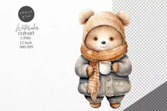 Christmas clipart, Bear clipart, Winter clipart Product Image 1
