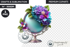 Royal Hydrangea Guardian Fantasy Warrior Floral Graphic Product Image 1