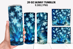 Florals Skinny Tumbler 20oz Wrap Design, Winter Tumbler PNG Product Image 1