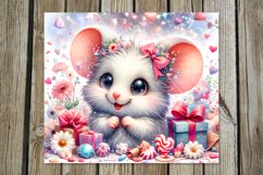Valentine animals | 4 cute mouse Skinny tumbler Product Image 4