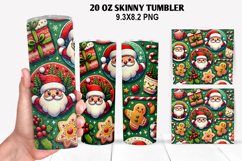 Santa Skinny Tumbler 20oz Wrap Design, Christmas Tumbler Product Image 1