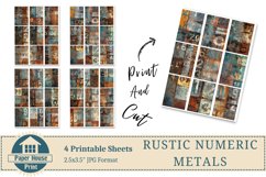 Rustic Numeric Metal Printable Paper, Weathered Metal Print Product Image 8