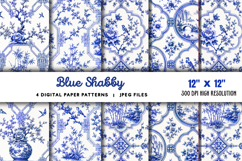 Blue Shabby Chic Chinoiserie Junk Journal JPG Product Image 1