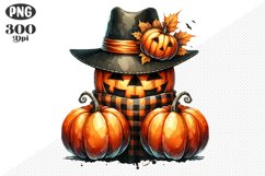 Halloween Pumpkins Sublimation - Clipart PNG Design Product Image 1