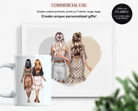 Ethnic Sisters Clipart Portrait Creator Product Image 6