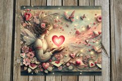 Valentine vintage | Skinny Tumbler Sublimation Design Product Image 4