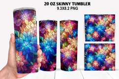 Flower Skinny Tumbler 20oz Wrap Design, Flowers Tumble PNG Product Image 1