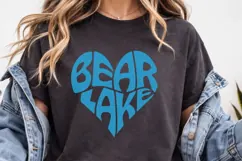 Bear Lake SVG | Heart Shape Word Art | Lake Quote PNG Product Image 4
