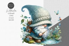 Gnome clipart, Fishing clipart, Fathers Day Product Image 1