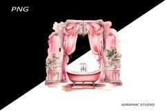 Vintage Bathroom Clipart, Product Image 1