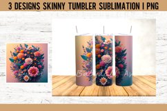 3D Colorful Flowers Tumbler Sublimation PNG Product Image 4
