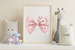 Blush Pink Rose Coquette Bow Clipart Product Image 7