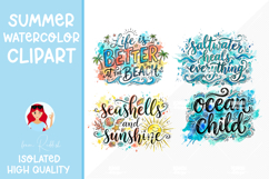 Summer Quotes Watercolor Cliparts Product Image 1
